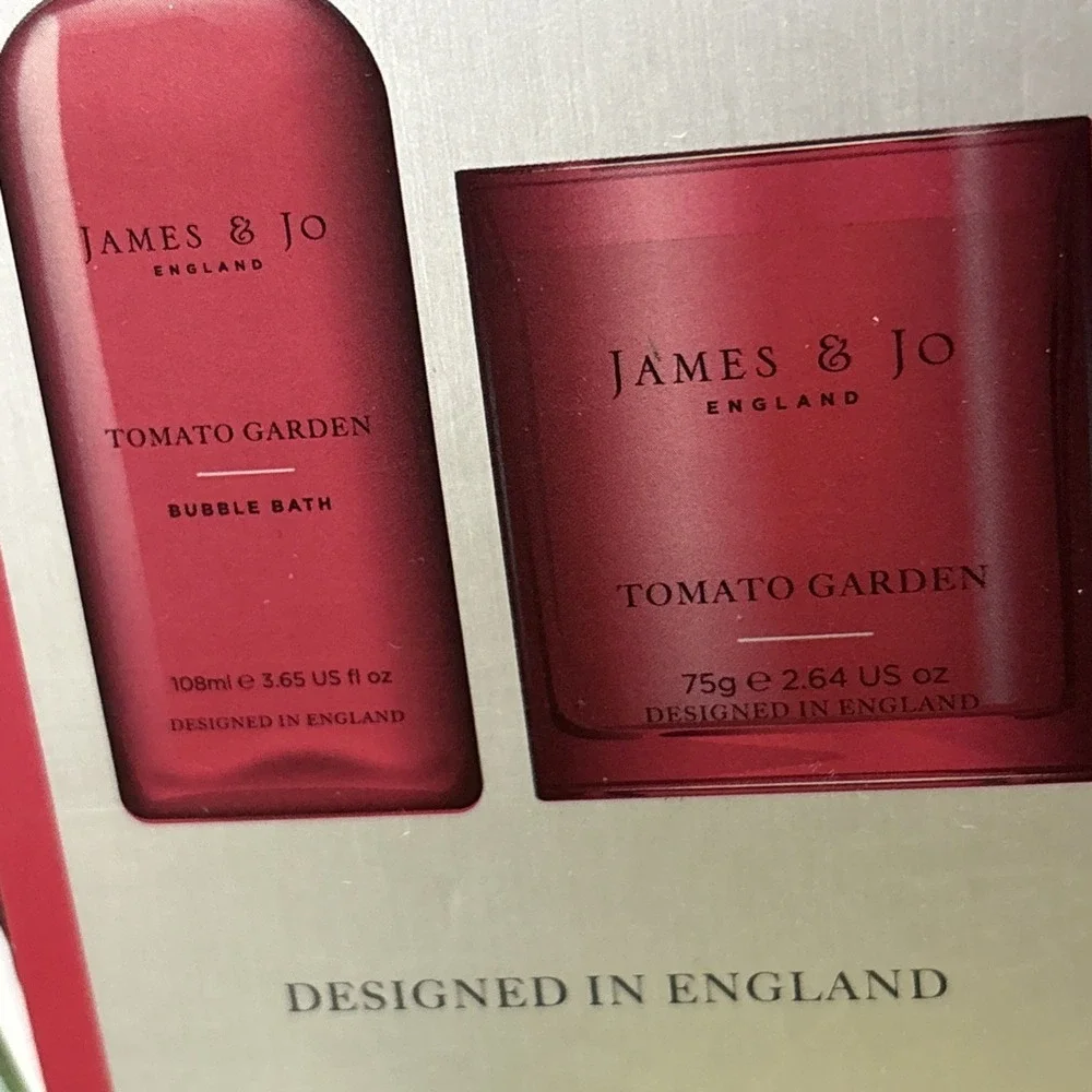NEW James & Jo England Tomato‎ Garden Duo Bubble Bath & Scented Candle Gift Set